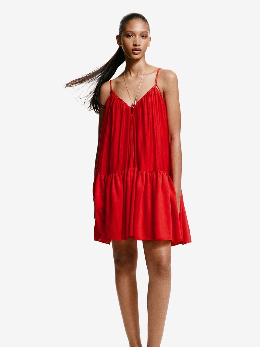 H&M A-Line Dress Bright Red Size XS/S